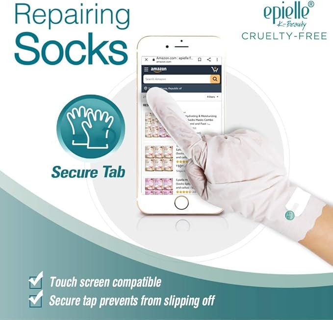 Epielle Intensive Repairing Hand Mask 6 Pairs, Soften with Coconut Oil & Milk Extract, Deep Moisturizing Gloves for Dry, Rough Skin, Self Care Gifts for Women, Spa Kit