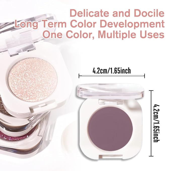 QIDSTERS Plum Matte Single Eyeshadow, Lightweight Blendable Mini Eye Shadow for Older Women, Monochrome Eyeshadow Palette Makeup Pigmented Waterproof, Vegan & Cruelty-Free, 30