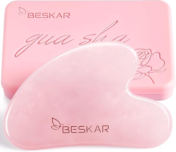 BESKAR Gua Sha Facial Tools, Natural Jade Stone Guasha Massager