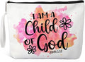 Xipromi I Am A Child Of God Makeup Bag, Funny Cosmetic Bag for Goddaughter, Inspirational Gifts for Christian, Baptism Gifts for Godchild, First Communion Gifts, Catholic Gifts for Women