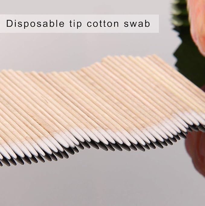 RIKWOG 1200PCS Pointed Cotton Swabs, 4 inch Precision Microblading Cotton Swab Cotton Sticks Applicator for Eyebrow Tattoo Beauty Make-up Nail Clean, Wood Handle Pointed Tip Head…