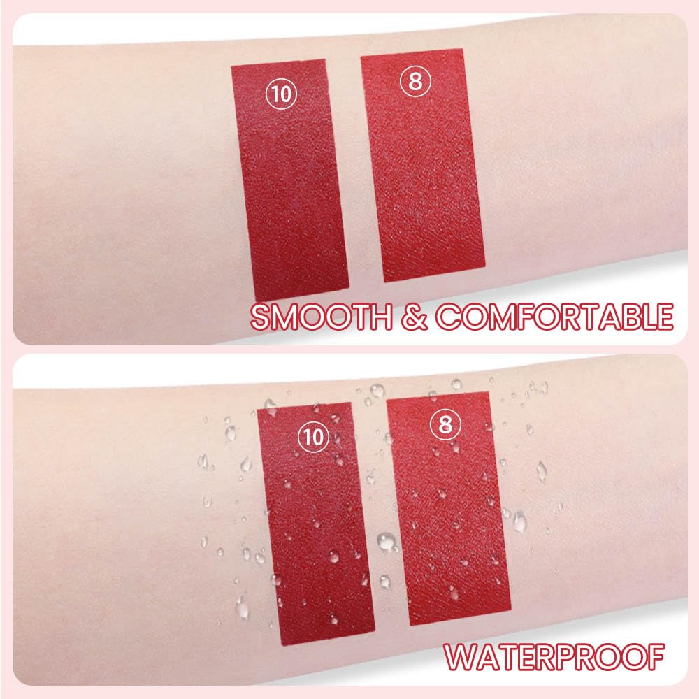 BINGBRUSH Crayon Matte Longwear Lipstick Pack Set,Moisture Smooth Color Stick Ultimate Lip Crayon for Makeup Collection - Waterproof Velvet Lipgloss (2pcs 08#&10#, 2 Count (Pack of 1))