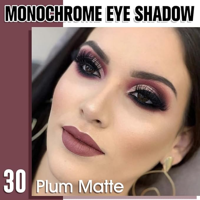 QIDSTERS Plum Matte Single Eyeshadow, Lightweight Blendable Mini Eye Shadow for Older Women, Monochrome Eyeshadow Palette Makeup Pigmented Waterproof, Vegan & Cruelty-Free, 30