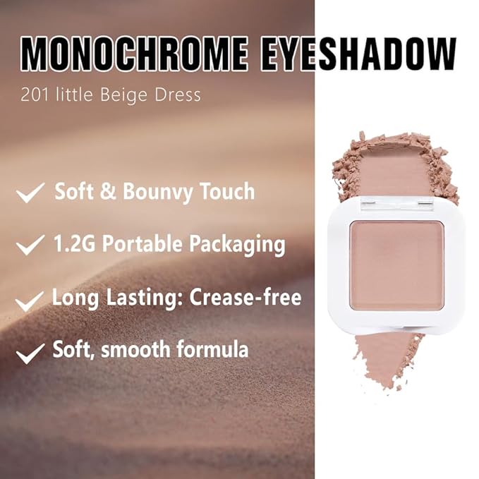 FeiCuiYun Matte Singe Eye Shadow Palette Makeup, Matte Nude Pink Monochrome Eyeshadow For Old Women, Mini Singe Pressed Pigmented Waterproof Sombras Para Ojos, Vegan, Talc, Paraben & Cruelty Free, 19