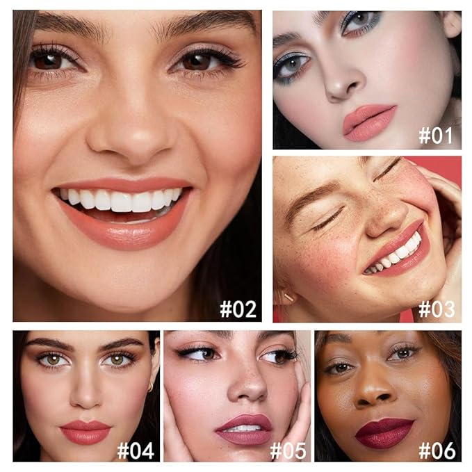 QIDSTERS 6Pcs Matte Lipstick Crayon Set for Women, 24 Hour Lipstick Lip Liner Pencil, Neutral Lip Stick Lipliner Long Lasting Waterproof Smudge Proof, Vegan & Cruelty-Free