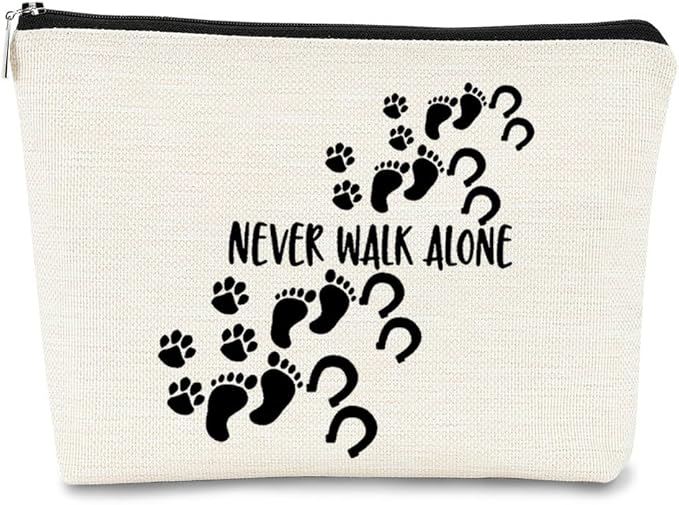 BARPERY Horse Gifts Horsehoes Paw Farm Girl Makeup Bag,Inspirational Gifts Never Walk Alone Cosmetic Bag,Birthday Christmas Make up Bag Gifts for Women Coworkers Friend Teen Girls Animal Lover