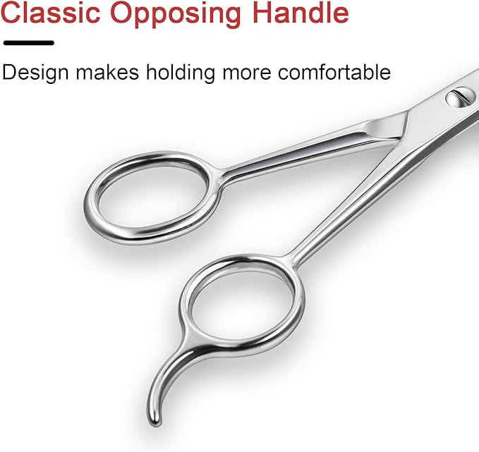 Fcysy Pet Grooming Straight Scissors – Stainless Steel Dog & Cat Hair Cutting Shears, Rounded Tip, Lightweight Trimming Scissors for Face, Legs & Body