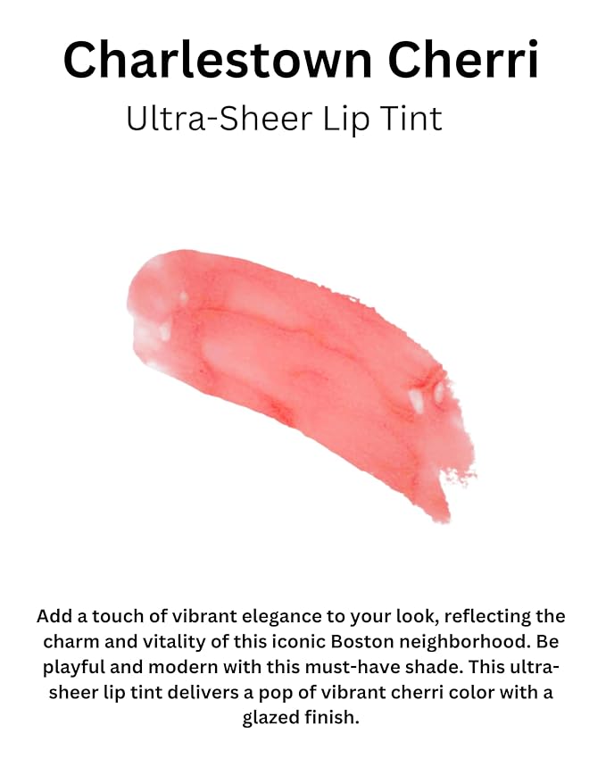 Boston Mints Charlestown Cherri Lip Gloss (.25oz) - Naturally Refreshing Vegan Lip Gloss with Aloe, Vitamins C & E, Spearmint Extract