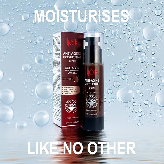 ljörk 2 x Men’s Anti-Aging for Face and Neck – Anti Wrinkle and Skin Toning | Moisturizer for Firm, Smooth Skin | Lightweight & Non-Greasy | Unscented