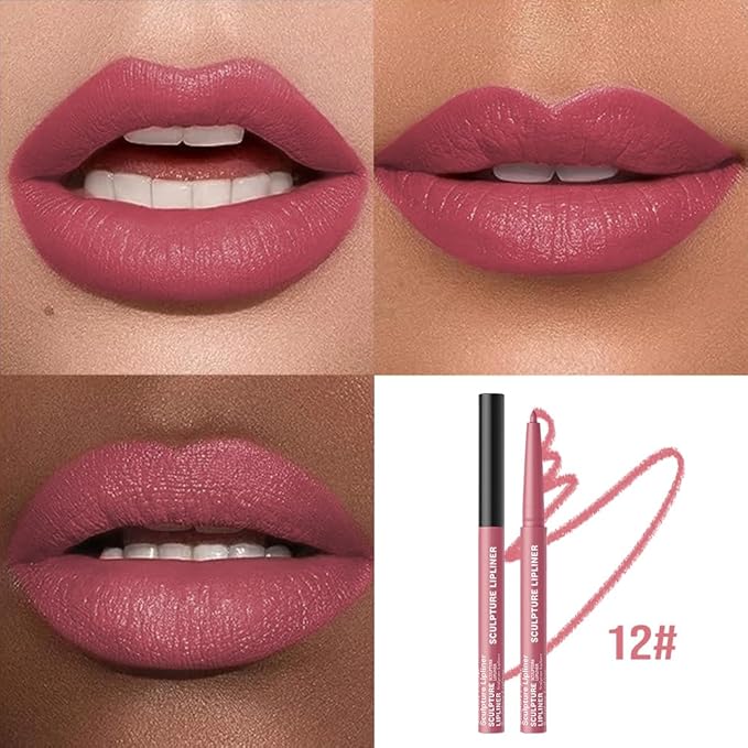 K12 Hxssll 12 Colors Matte Lip Liner Pencil – Long Lasting Waterproof Lip Liner, Smudge Proof Transfer Proof Lip Pencil, High Pigment Lip Makeup for Defining & Filling Lips (12#, 1PCS)