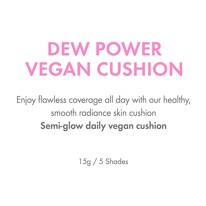 AMUSE SEOUL Dew Power Vegan Cushion Foundation Refill (1.5 NATURAL REFILL) - Semi Glow, Full Coverage, Dewy Finish, Long Lasting, Lightweight, Smooth Radiant Skin, Vegan, Korean Beauty Makeup