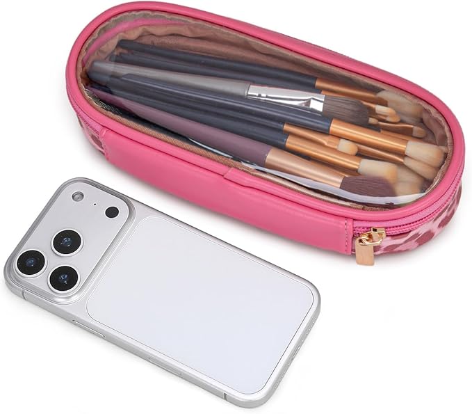 Wrangler Travel Makeup Bag 2pcs Set Cosmetic Bag with Makeup Brush Holder