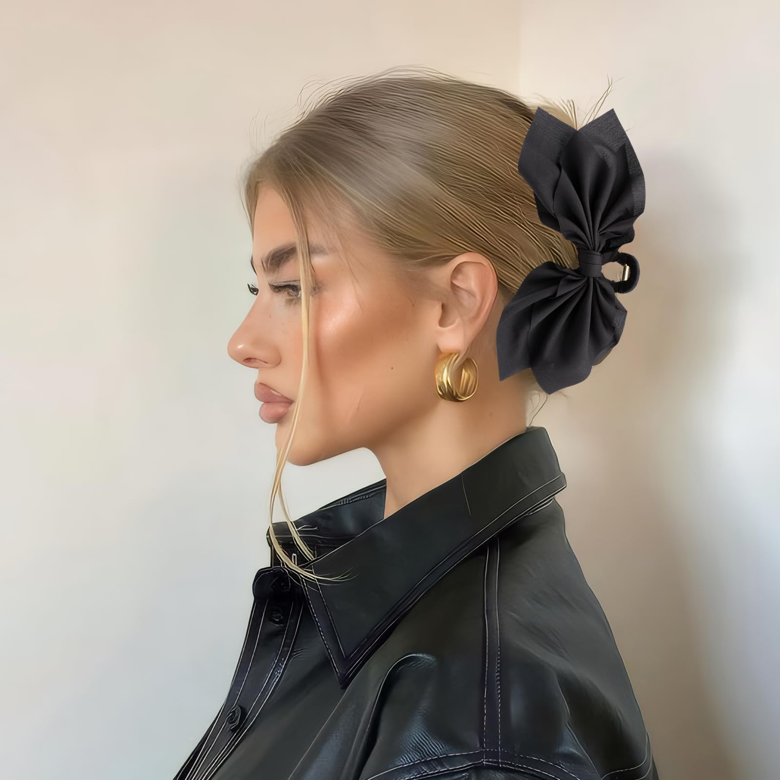 Hadutrek Bow Claw Hair Clips 2PCS Big Hair Bows for Women Butterfly Styling Large Hair Clips for Thin Thick Curly Hair for Girls Hair Accessories for Teens Gifts for Valentine's Day