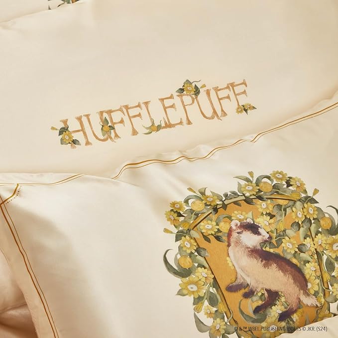 Kitsch & Harry Potter Satin Pillowcase W/Zipper - Size 19x26, Hufflepuff
