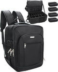 TANTO Makeup Backpack, Makeup Artist Bag Professional Cosmetic Bag with 4 Bag Extra Large Travel Train Case Double-Layer Make up Storage Organizer Cosmetic Brush Case with Adjustable Divider (Black