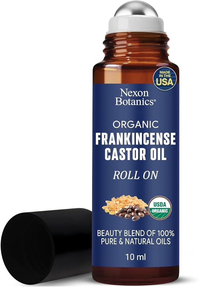 Organic Castor Oil and Frankincense Eye Roller for Under Eye Bags - 10 ml
