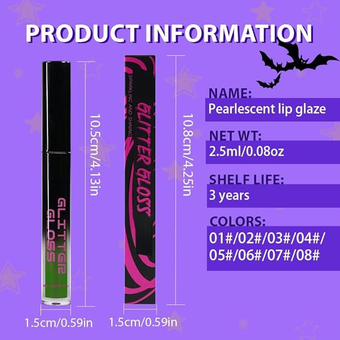 CAKAILA Green Metallic Lipstick for Women,Matte Sparkling Liquid Lipstick,Long Lasting Waterproof Lightweight Comfortable Non-Drying Bold Dark Lip Gloss for Gothic Stage Makeup,Cruelty Free