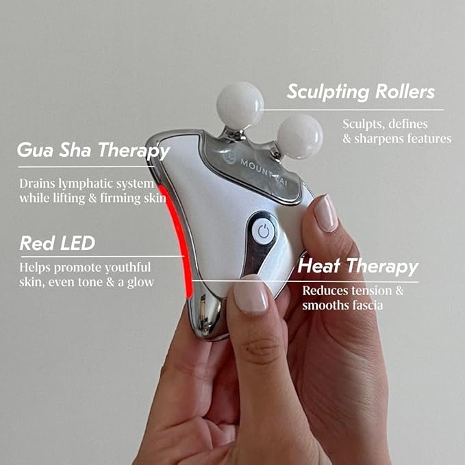 Mount Lai - The Vitality Qi LED Gua Sha Device | LED Light Therapy for Face | Gua Sha Facial Tools for Firming, Lifting, Sculpting, Anti-Aging, Tension-Melting | Face Lift Device Heat Therapy