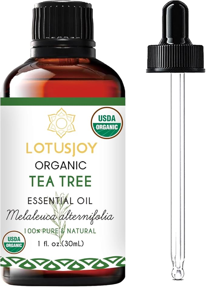 LOUTSJOY Organic Tea Tree Oil for Skin, Hair, Face, Scalp, Nails, 1 Oz