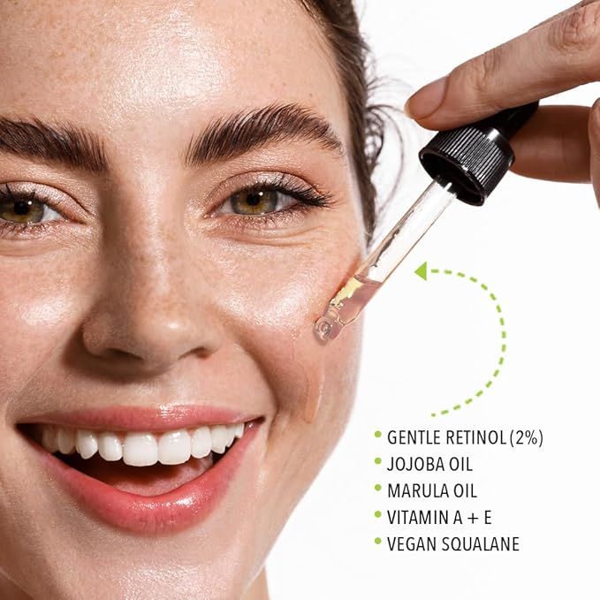Lemyn Organics Retinol2 Facial Oil Serum with 2% Advanced Gentle Retinol, Vitamin A+E+F – Freshly Made Anti-Aging, Hydrating, and Firming Formula | 30ml