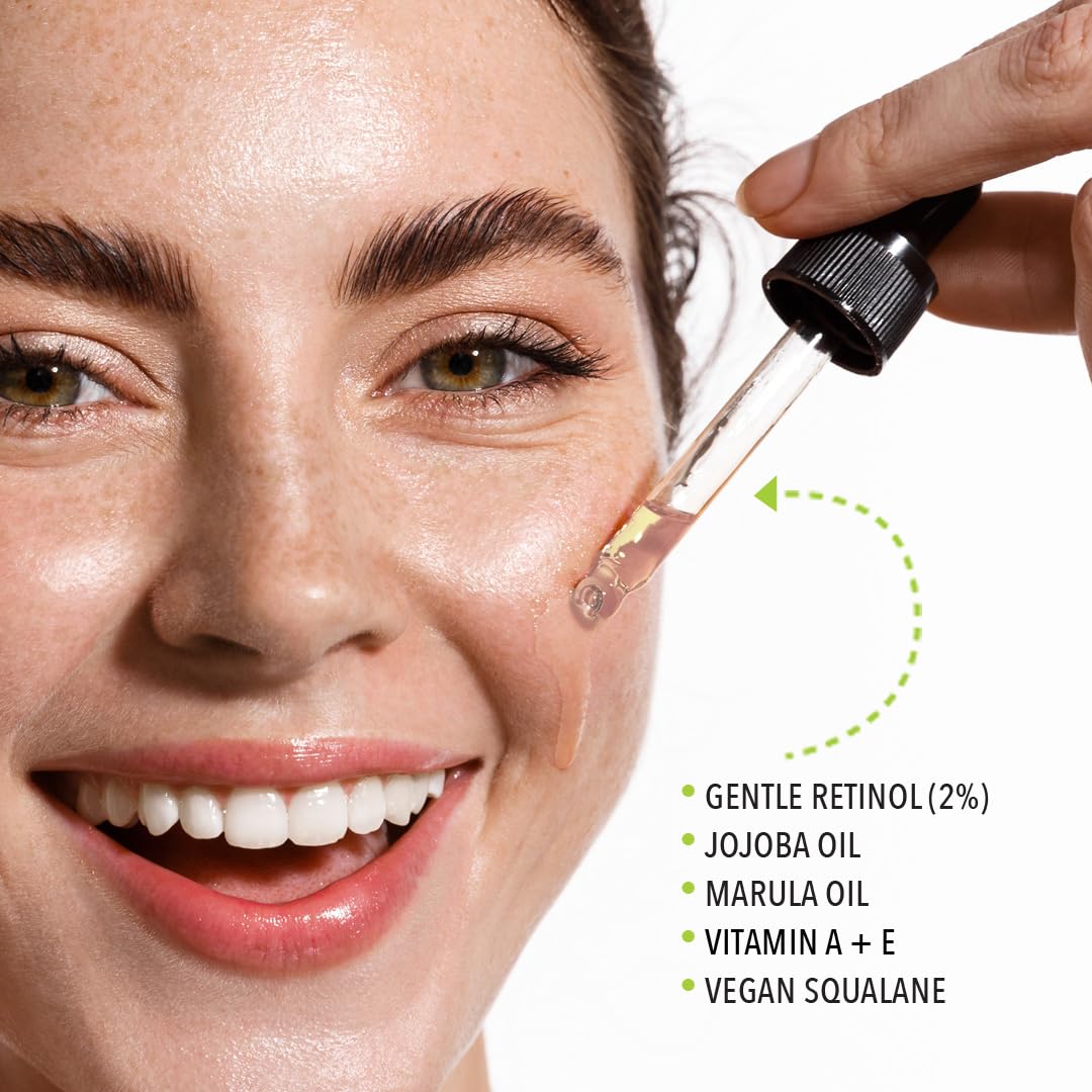 Lemyn Organics Retinol2 Facial Oil Serum with 2% Advanced Gentle Retinol, Vitamin A+E+F – Freshly Made Anti-Aging, Hydrating, and Firming Formula | 30ml