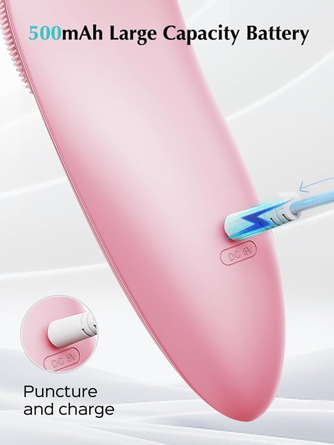 COSLUS JMY05 Silicone Face Scrubber Facial Cleansing Brush, Heat Eye Care