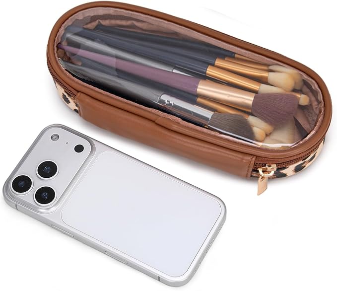 Wrangler Travel Makeup Bag 2pcs Set Cosmetic Bag with Makeup Brush Holder