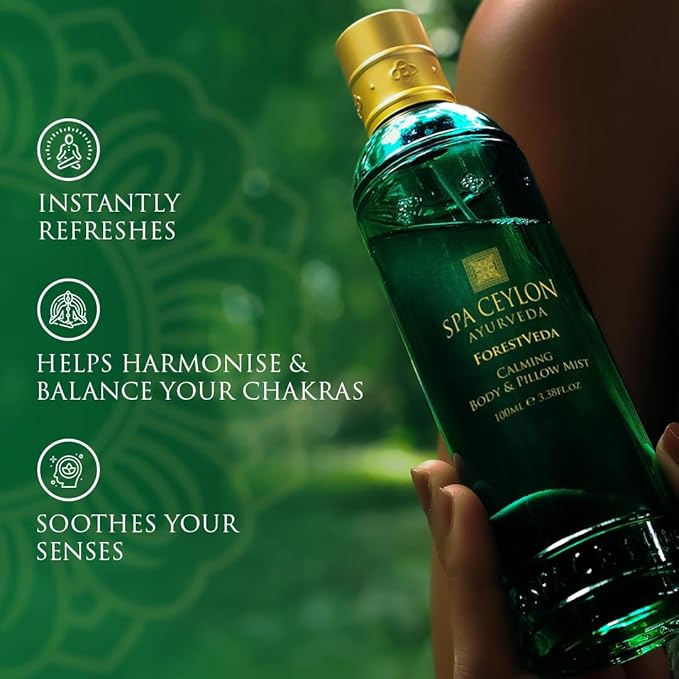 SPA CEYLON ForestVeda - Calming Body & Pillow Mist, Aromatherapy Stress Relief, Natural - Organic, Natural Body Mist & Room Spray 100ml
