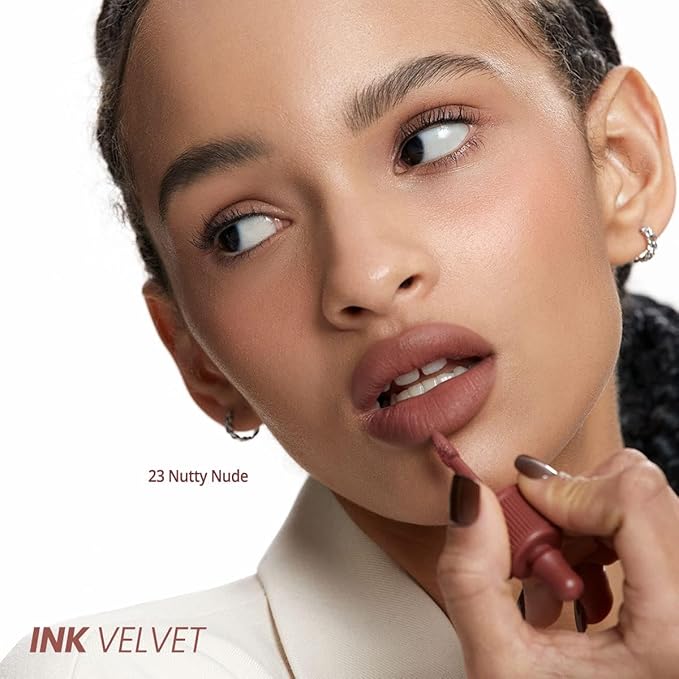 Peripera Ink The Velvet Lip Tint | Highly Pigmented, Longwear & Weightless Lip Tint | Smudge-Proof, Buildable Color for Lips & Cheeks | K-Beauty Makeup, Safe for Sensitive Lips (023 NUTTY NUDE)