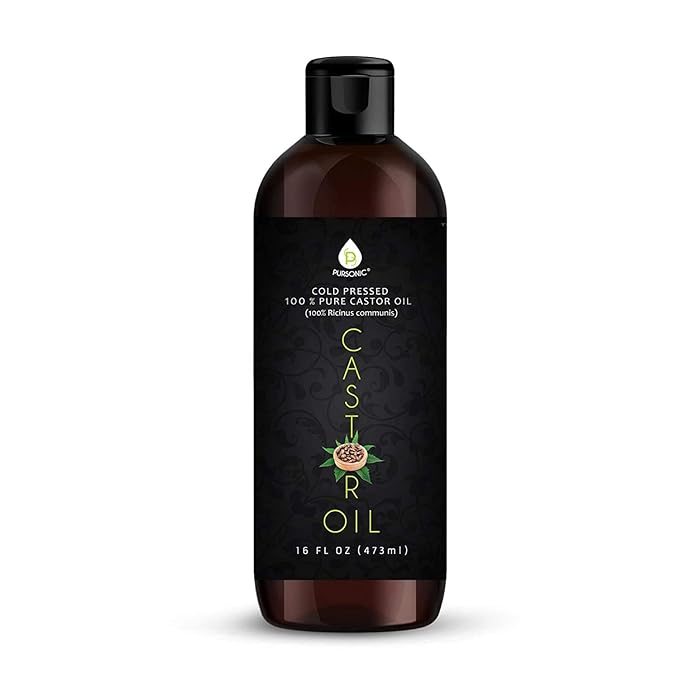 Pursonic 2-Pack Castor Oil (160oz) Cold-Pressed, Hexane-Free Castor Oil-Moisturizing, For Dry Skin, Hair Growth - For Skin, Hair Care, Eyelashes