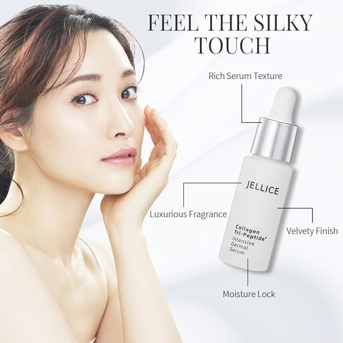 JELLICE Collagen Tripeptide Face Serum – Anti-Aging & Firming Formula with Niacinamide, Hyaluronic Acid & Centella – Deep Hydration & Smoother-Looking Skin – Japanese Beauty – 1.01 fl oz