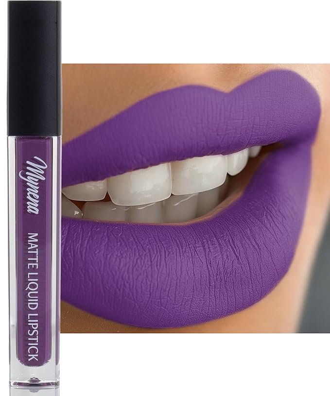 Mynena Weightless Vibrant Purple Matte Liquid Lipstick, Sofia