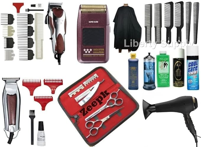 Liberty Supply Barber School Kit ESTANDAR DE Milady Professional BARBERO Cosmetology School Kit/Beauty School Kit Professional Hairdresser Kit Professional Hairstylist Kit All in One Barber Kit