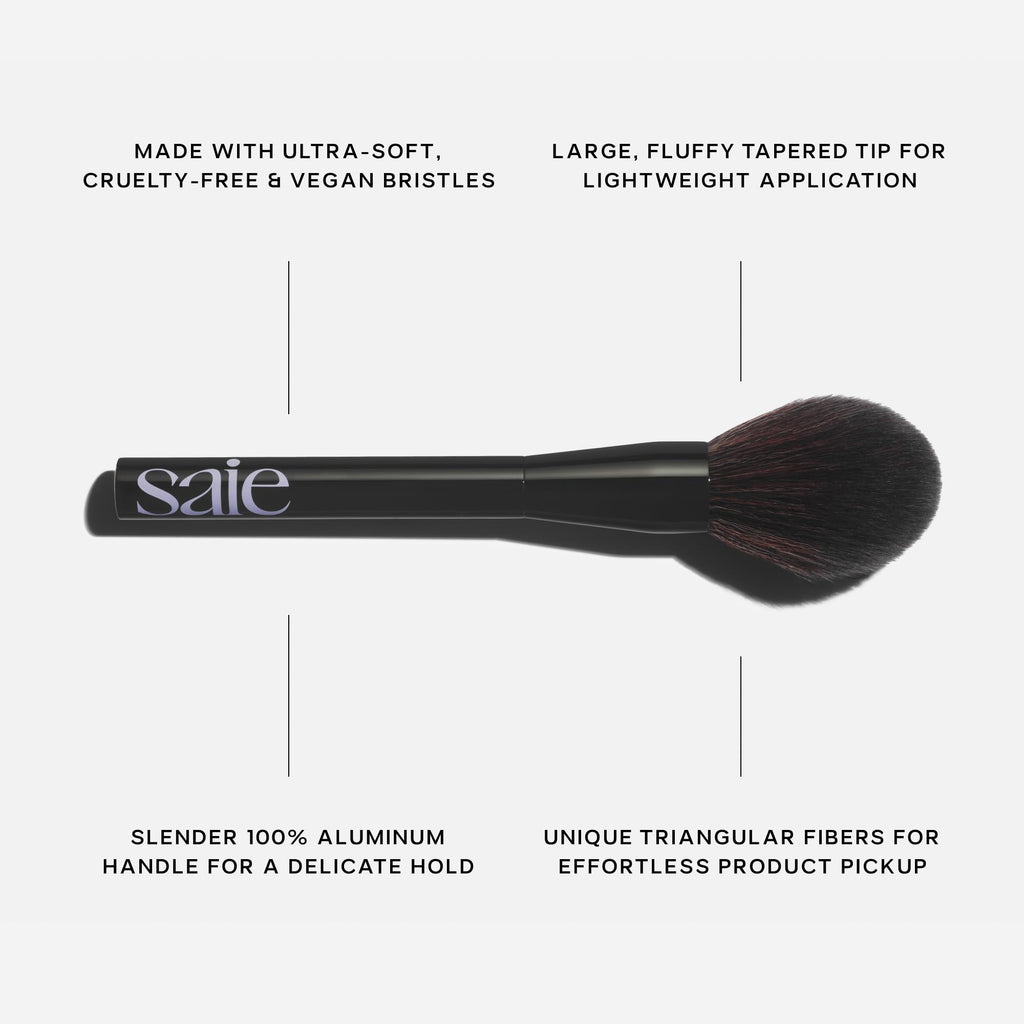 Saie All-Over Powder Makeup Brush - Large, Tapered, & Fluffy Setting Powder Brush for Lightweight, Effortless Application - Ultra-Soft, Cruelty-Free & Vegan Face Makeup Brushes (1 Count)