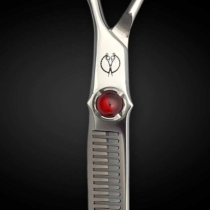 Shihan Shears 5.5" VG10 Steel Professional Thinning Shears - Red Moon - (Hair Thinning Scissors)