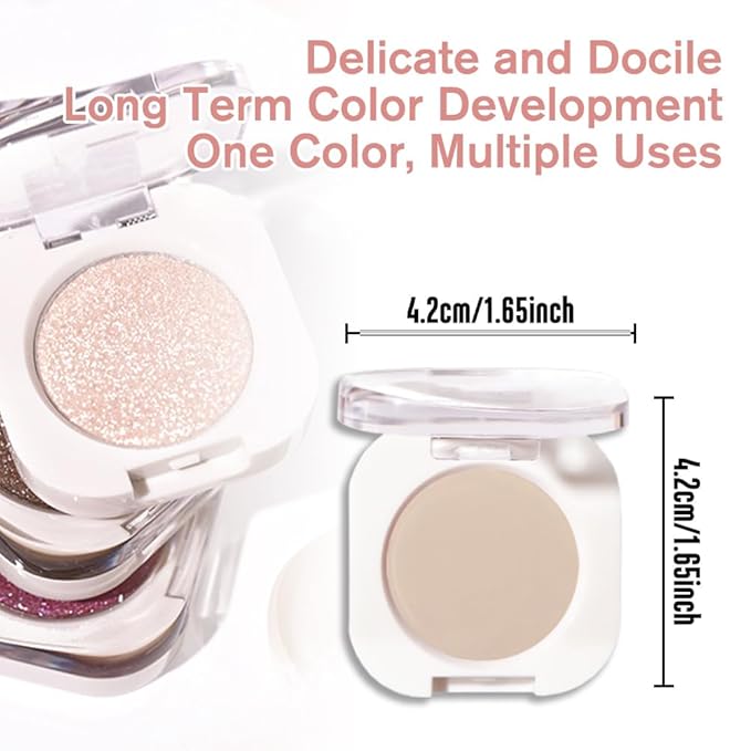 QIDSTERS Nude Brown Matte Single Eyeshadow, Lightweight Blendable Mini Eye Shadow for Older Women, Monochrome Eyeshadow Palette Makeup Pigmented Waterproof, Vegan & Cruelty-Free, 06