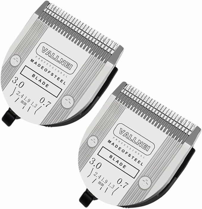 VALLNEI [2 Pack] 5-in-1 Replacement Clipper Blade, Detachable & Adjustable Dog Grooming Blade Compatible with Wahl Arco, Bravura, Chromado, Creativa, Figura, Motion & SuperGroom (Silver)