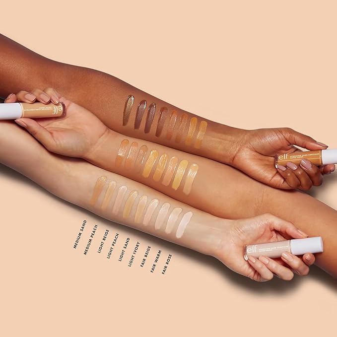 e.l.f. Hydrating Camo Concealer, Covers Blemishes & Under-Eye Circles, Full-Coverage & Delivers A Satin Finish, Vegan & Cruelty-Free, Light Beige