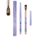 Acrylic Nail Brush Size #14, KEMEISI 100% Pure Kolinsky Nail Art Brushes Sturdy Handle Oval Shaped Acrylic Powder Nail Design Tools for Professional Manicure DIY Home Salon (Purple)