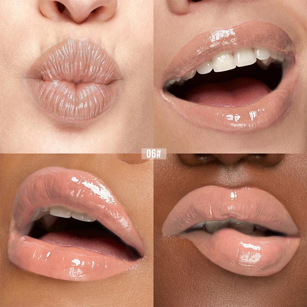 Nourishing Lip Oil, Deep Moisturizing Lip Balm Liquid, Non-Sticky High Shine Lip Gloss, Hydrating Lip Tint for Soft, Smooth, Healthy-Looking Lips, Lightweight Glossy Lip Care for Daily Use-6#