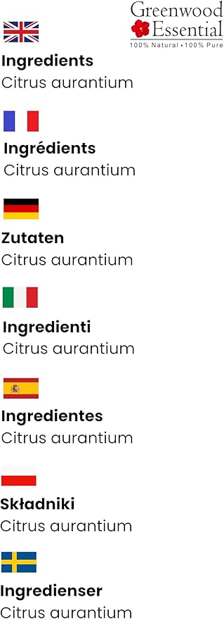 Greenwood Essential Neroli Essential Oil (Citrus aurantium) Pure | Non-Sticky | Non-Greasy | Lightweight | Men & Women | All Skin Types | Steam Distilled 15ml (0.50 oz)