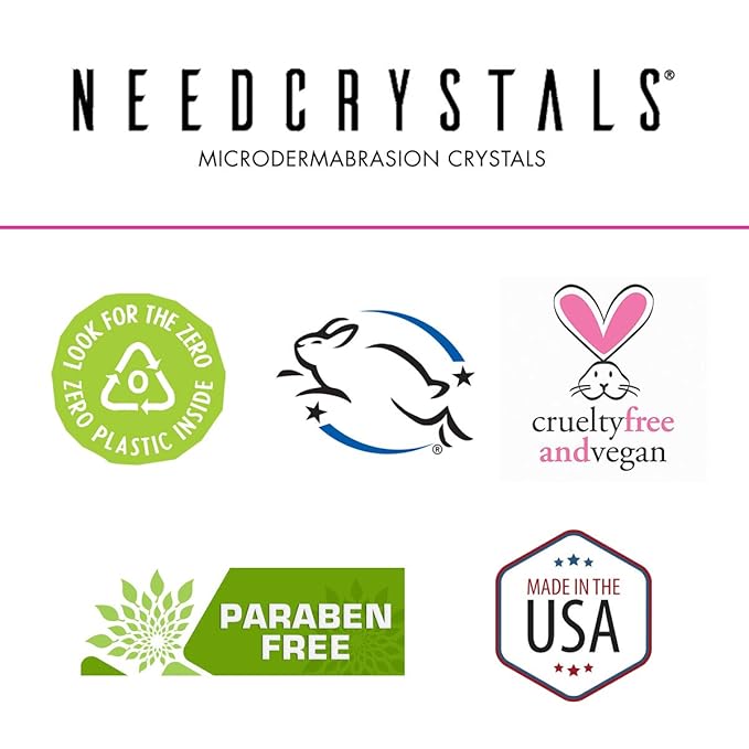 NeedCrystals Microdermabrasion Crystals DIY Facial Scrub. Natural Face Exfoliator for Dull or Dry Skin Improves Scars, Blackheads, Pore Size, Wrinkles, Blemishes & Skin Texture 4 oz. / 113 gr.