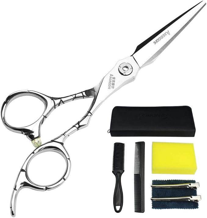 7/8-inch Personalized Scissors Salon Hairstyle Scissors Stainless Steel Hair Styling Tools (7 inch 2pc-D)