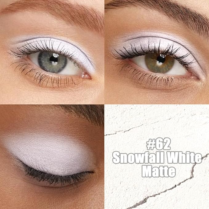 evpct White Matte Cream Eye Shadow Sticks Brightener Pencils for Women, Smoky White Silky Eyeshadow Applicator Stick Pen Waterproof, Blendable Crease-Proof Stick Eyeshadow Matte Eye Makeup 62