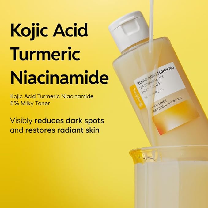 Saekdong Seoul 5% Niacinamide Milky Toner with Kojic Acid & Turmeric – Dark Spot Care, Skin Tone Improvement, Gentle Hydration for Face & Body, 200ml (6.76 fl oz)