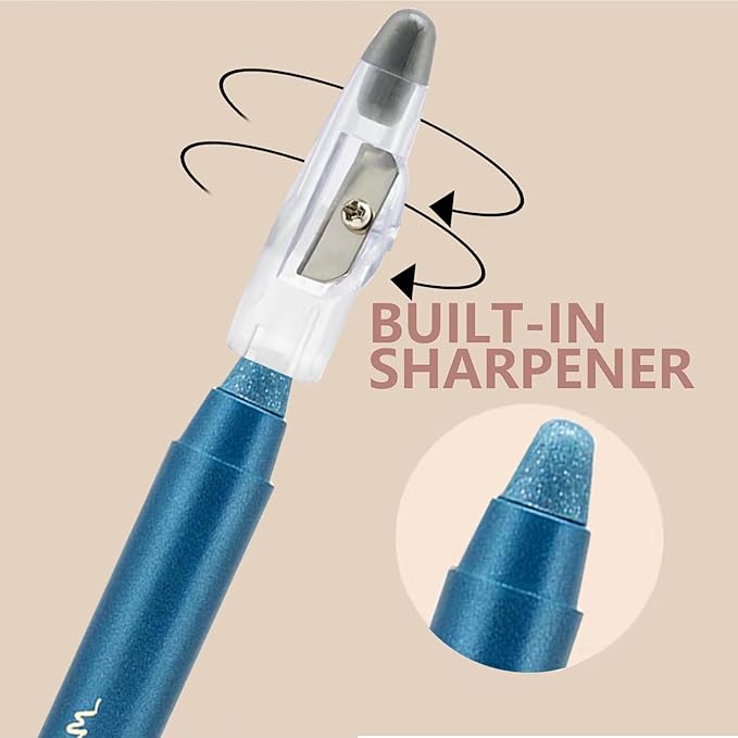Daeuwiutr Blue Eyeshadow Stick, Highlighter Eye Liner,Eye Brightener Stick, Shimmer Creamy eye shadow, Waterproof Eyeshadow Pencil Long Lasting Eye Shadow Makeup.#8 navy blue shimmer