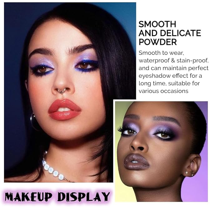 Matte Shimmer Deep Dark Light Purple Smoke 9Colors Eyeshadow Makeup Palette,Natural Neutral Powde Eye Shadow Palette for Older Women,Long Lasting Lightweight Lasting Naturing-Lookin Eye Makeup,Vegan