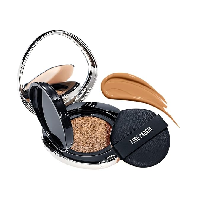 TIMEPHORIA Timeless Lumina Matte Cover Cushion Foundation -06 Cacao, Full Coverage Air Cushion, Lightweight & Natural Flawless Matte Finish, 12H Oil Control, Long-Lasting, Waterproof, Sweatproof