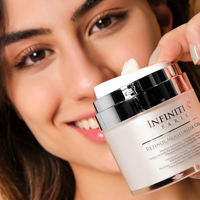 Infinitek Paris Retinol Face Moisturizer | 1% Retinol Cream with Hyaluronic Acid | Facial Cream for Wrinkles, Fine Lines, and Dark Spots | 1.7 oz / 50 g