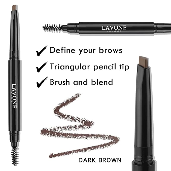 LAVONE Eyebrow Makeup Kit, Waterproof Brow Pencil, Pomade,Eyeliner-Brunette